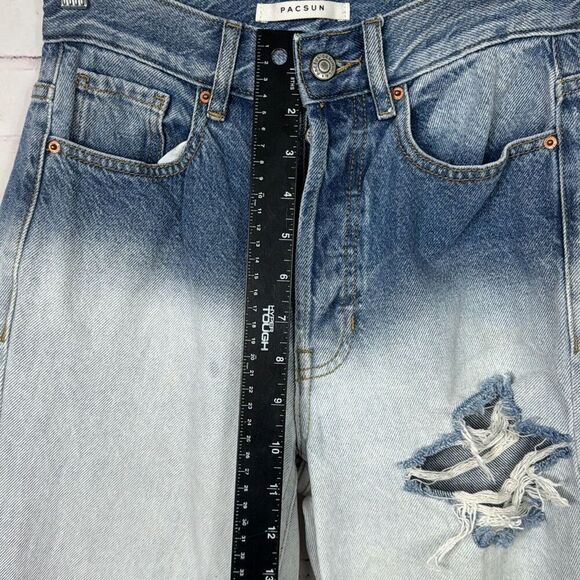 Pacsun Jeans Ultra High Rise Slim Womens 24 Distressed Button Fly Straight - Picture 7 of 10